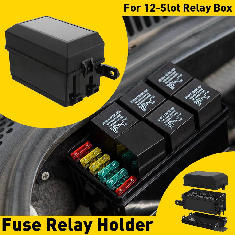 Universal 12V 6 Relays ATC/ATO Blade Fuse Relay Box Block for Automotive Marine 6B93BC-57