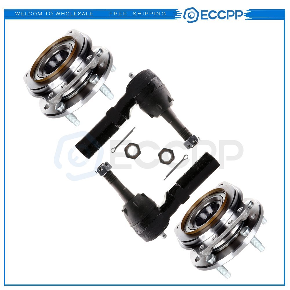 4 Pieces Wheel Hub and Bearing Assembly Outer Tie Rod Fits BUICK and CHEVROLET 6B93BC-57