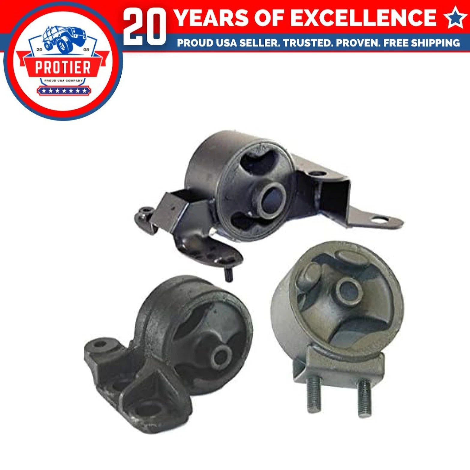 Fits 1994-1997 Kia Sephia 1.6L MANUAL Trans Motor Mount Set 3PCS : A2651, 6B93BC-57