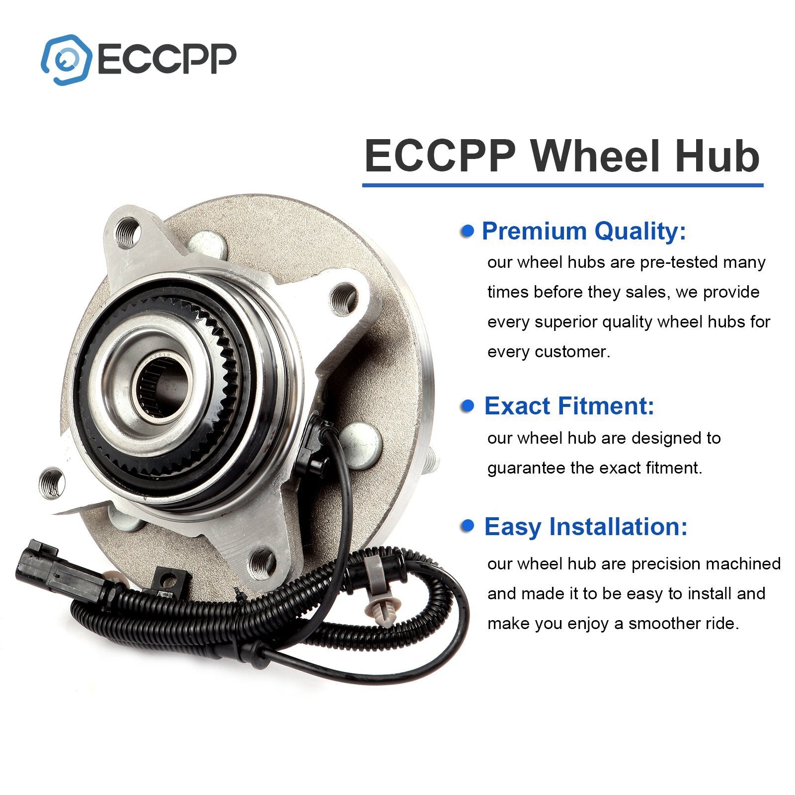 2 Pcs Wheel Hub Bearings Front 4WD For Ford F-150 Lincoln Navigator 2011-2014 6B93BC-57