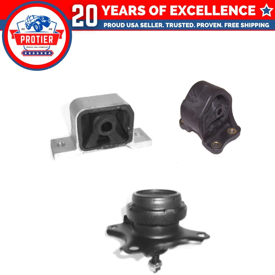 Motor Mount Set 3PCS for 2003-2011 Honda Element 2.4L for Auto Trans Replaces 6B93BC-57
