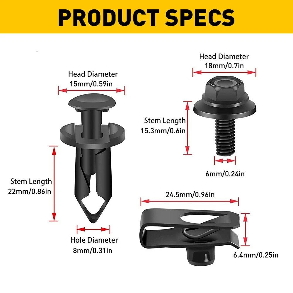 For KIA Body Bolts U-nut Clips - M6 Engine Under Cover Splash Shield Guard EOA 6B93BC-57