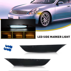 Smoked LED Bumper Side Lights Marker For 2003-2006 Infiniti Base G35 X Sedan 4DR 6B93BC-57