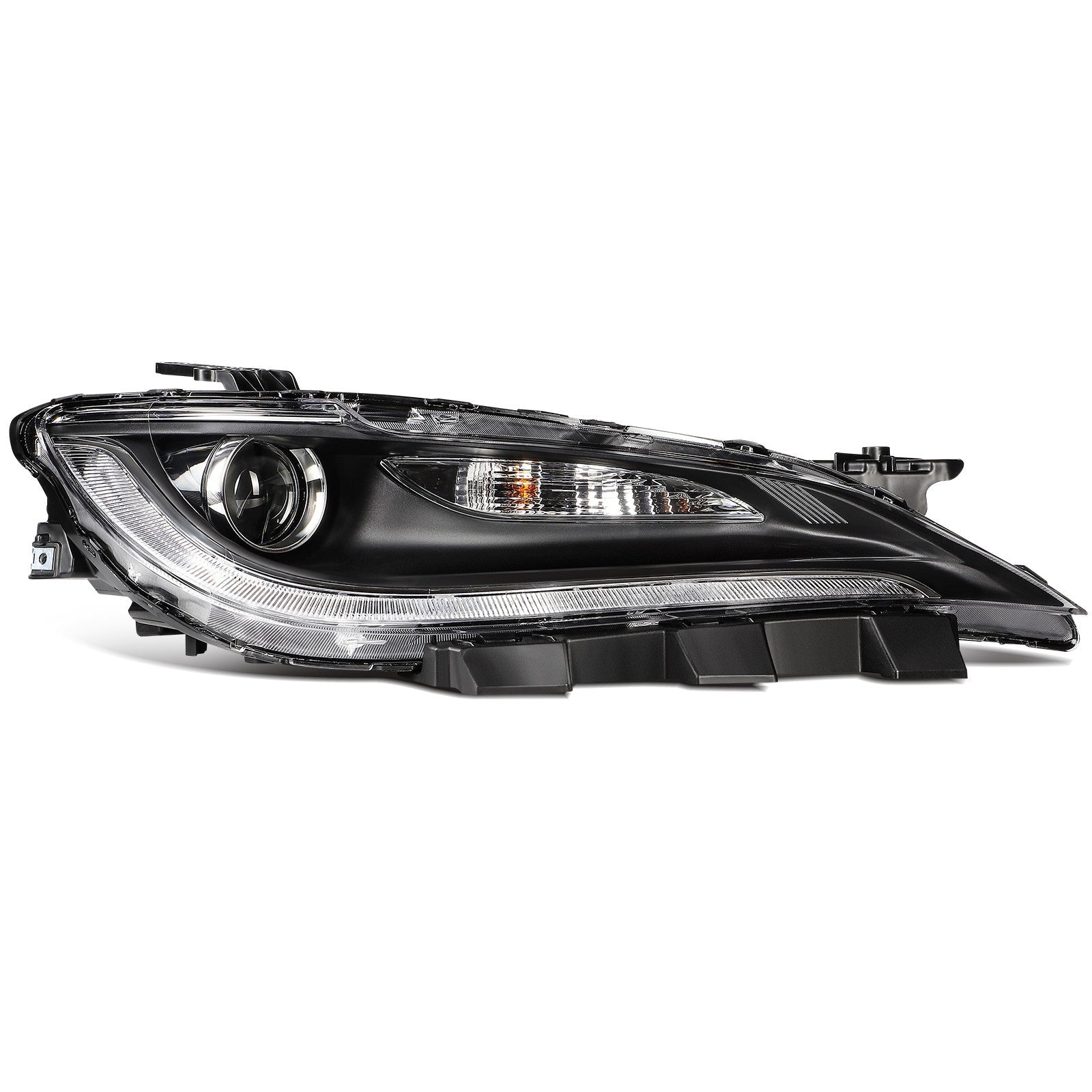 Pair Kit Halogen Headlights Assembly For 2015-2017 Chrysler 200 2.4L 3.6L Black 6B93BC-57