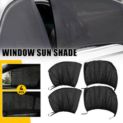 Car Side Window Sunshade 4Pc UV Protector Front Curtain Rear Sun shade SUV Black 6B93BC-57