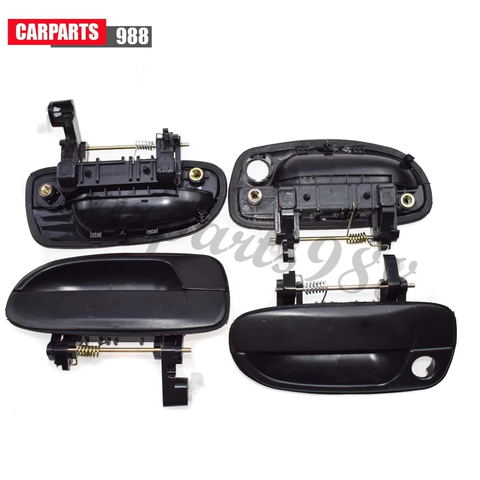 4Pcs Outside Door Handle Front RearLH RH for Hyundai Accent 2000-2006 1.6LBlack 6B93BC-57