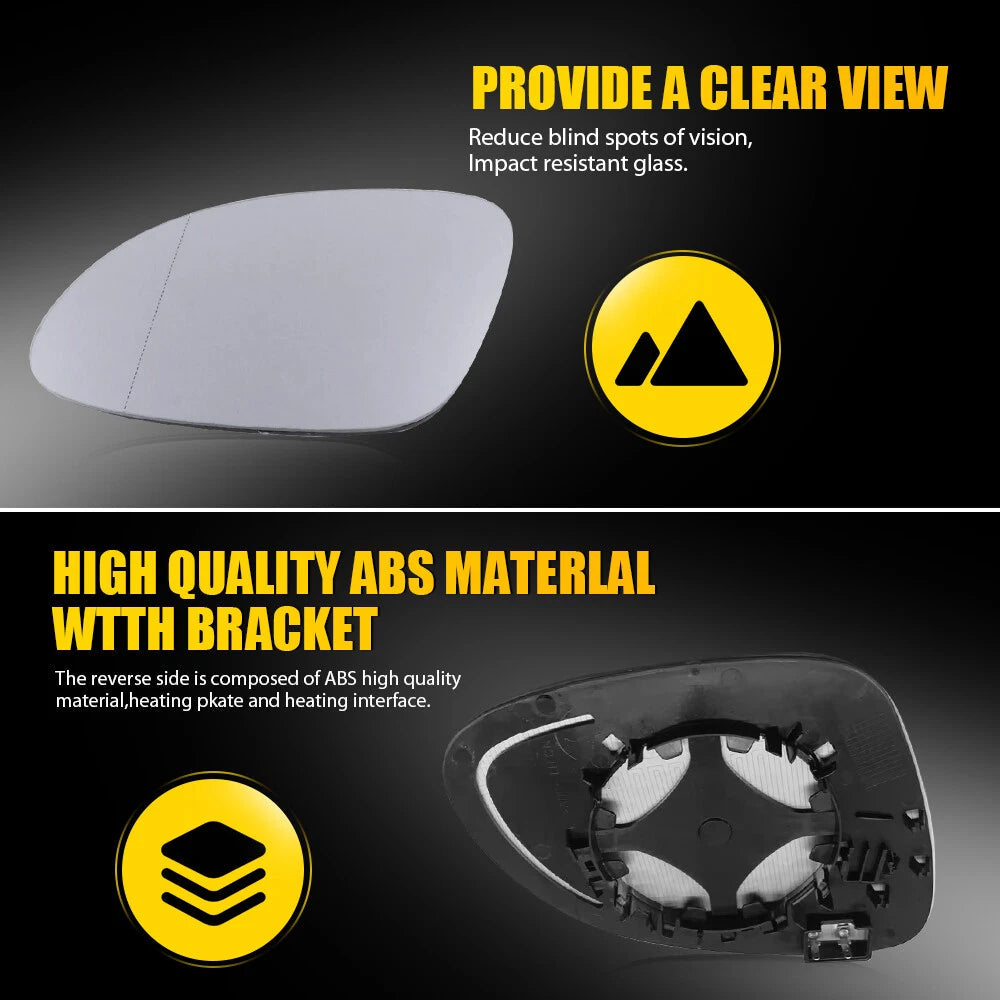 Driver Left Side Mirror Glass Heated For 2009-2017 VW Tiguan w/Backing Plate EOA 6B93BC-57