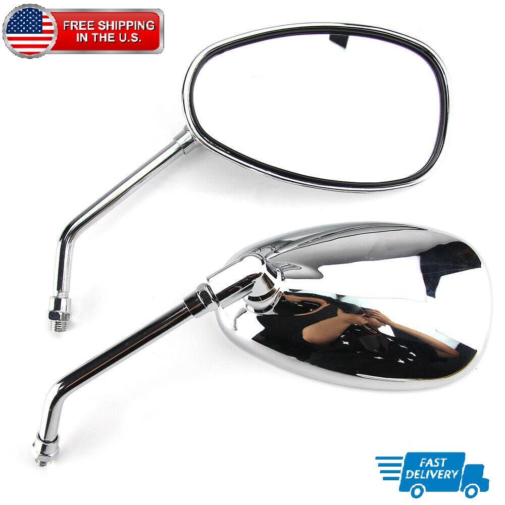 Oval Motorcycle Side Mirrors Chrome Rearview For Yamaha Vino 125CC 50CC Scooter