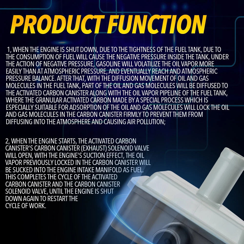 Vapor Purge Canister Solenoid Valve For 2014-17 Toyota Corolla 18-21 Lexus LS500 6B93BC-57
