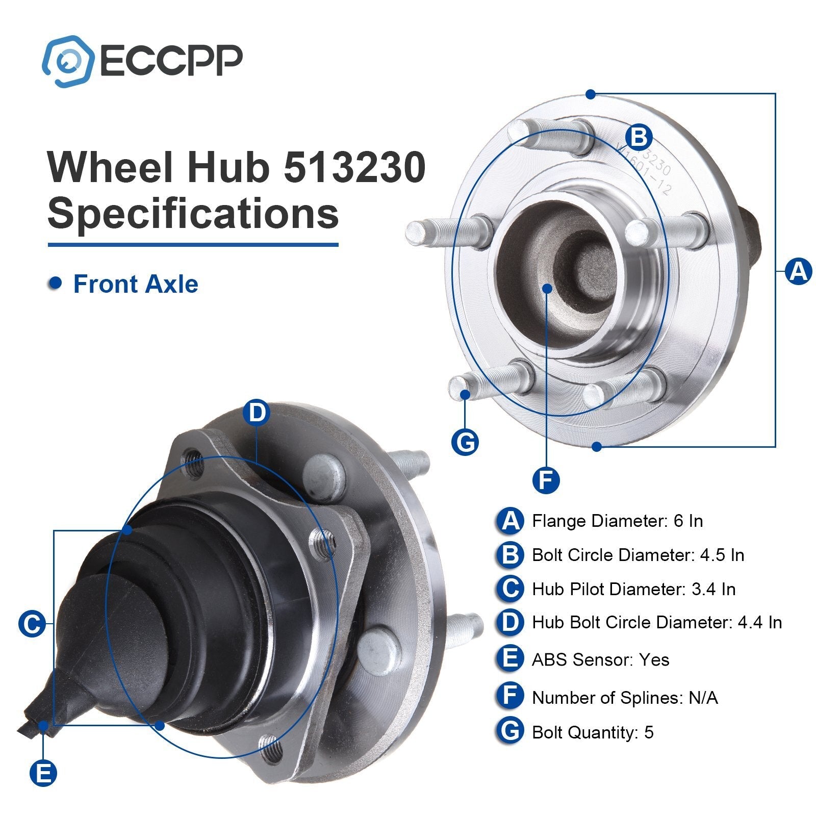 1Pc Wheel Hub Bearing Front For Ford Crown Victoria Lincoln Town Car 2005-2011 6B93BC-57
