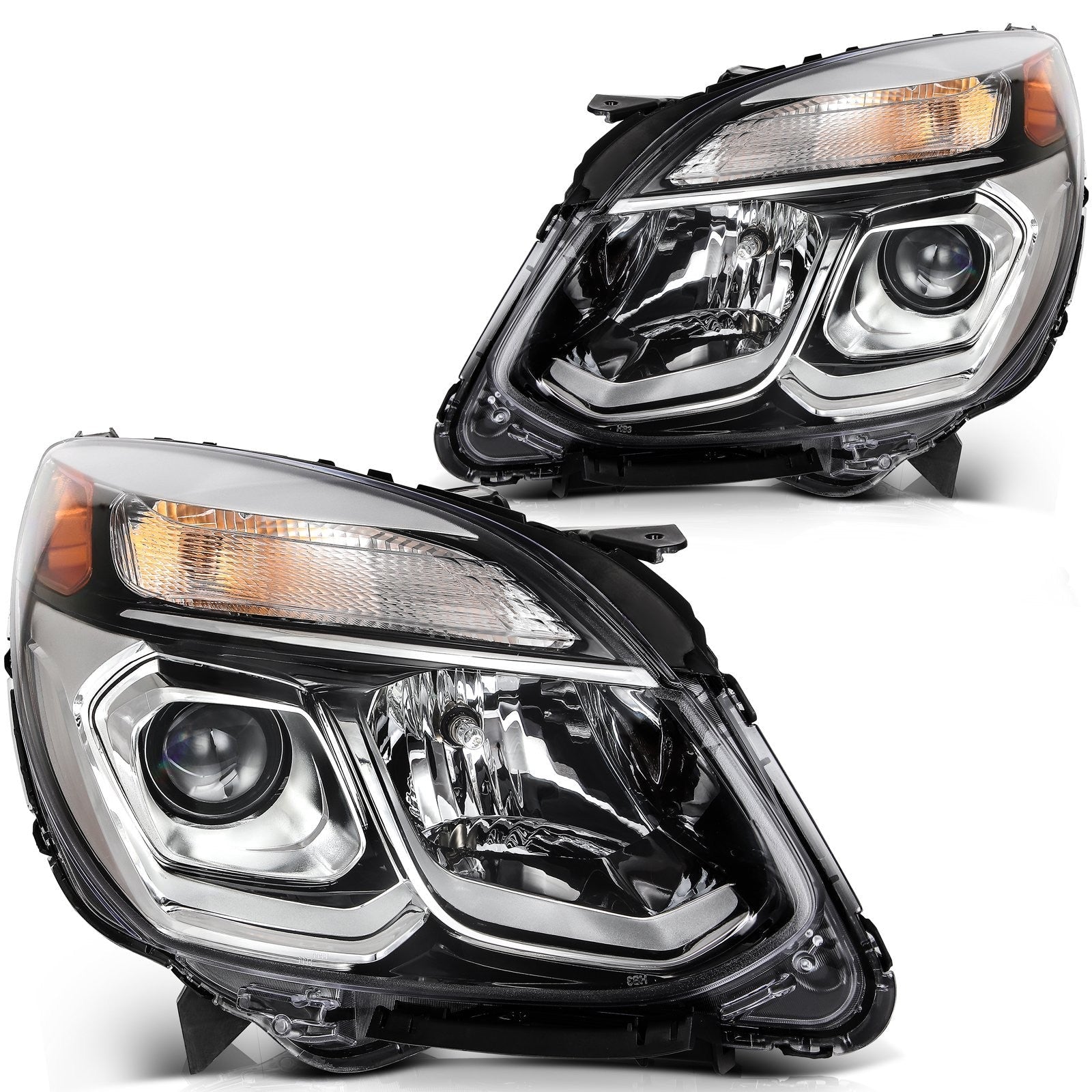 ECCPP Headlights Assembly For Chevrolet Equinox 2.4L 3.6L 2016-2017 Pair Black 6B93BC-57