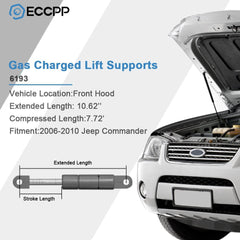 ECCPP 2x Front Hood Lift Supports Shock Struts For 2006-2010 Jeep Commander 6193 ECCPP
