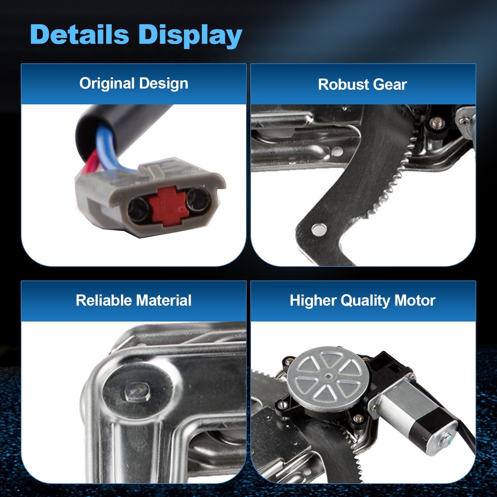 For 1993-11 Ford Ranger Front Right Passenger RH Power Window Regulator w/Motor 6B93BC-57