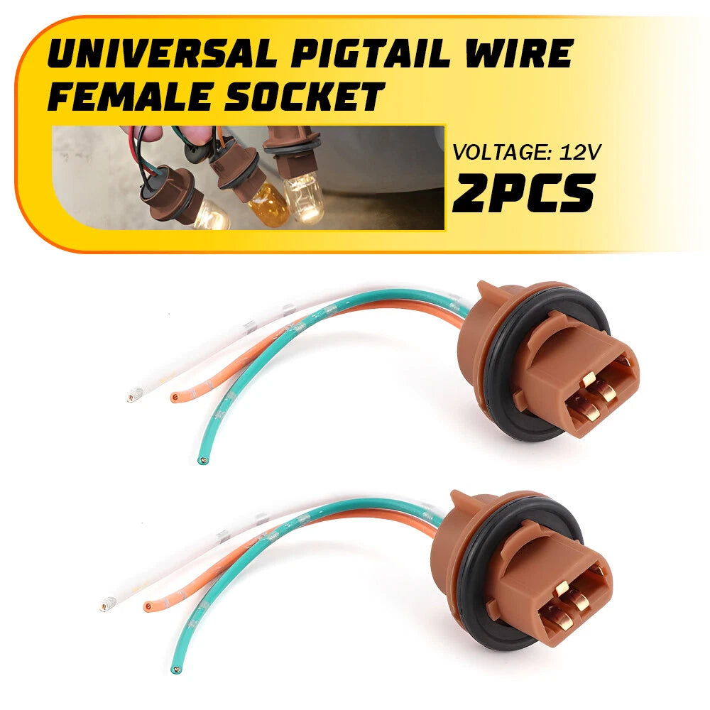 Flosser Pigtail Wire 2644 Female Socket 7443 Two Harness Front Turn Signal Lamp 6B93BC-57