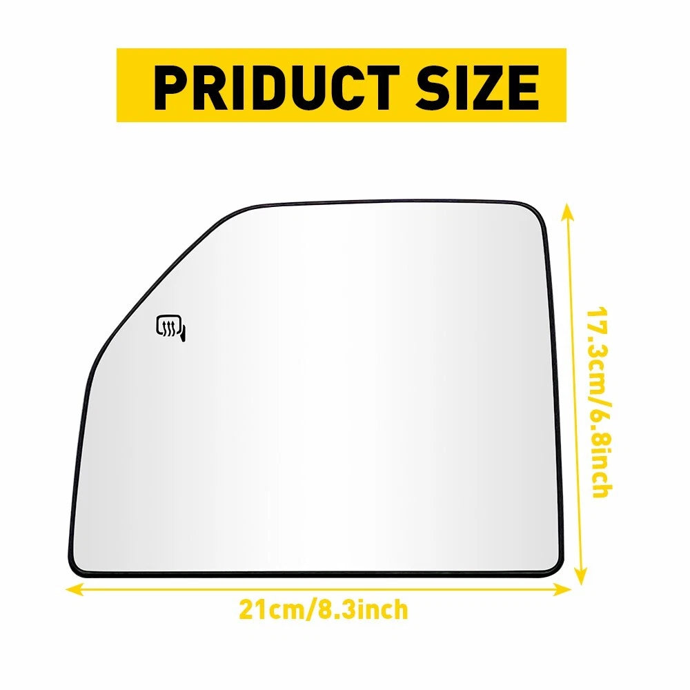 Mirror Replacement Glass for 2017-2022 Ford F-250 Super Duty Driver Side Upper 6B93BC-57