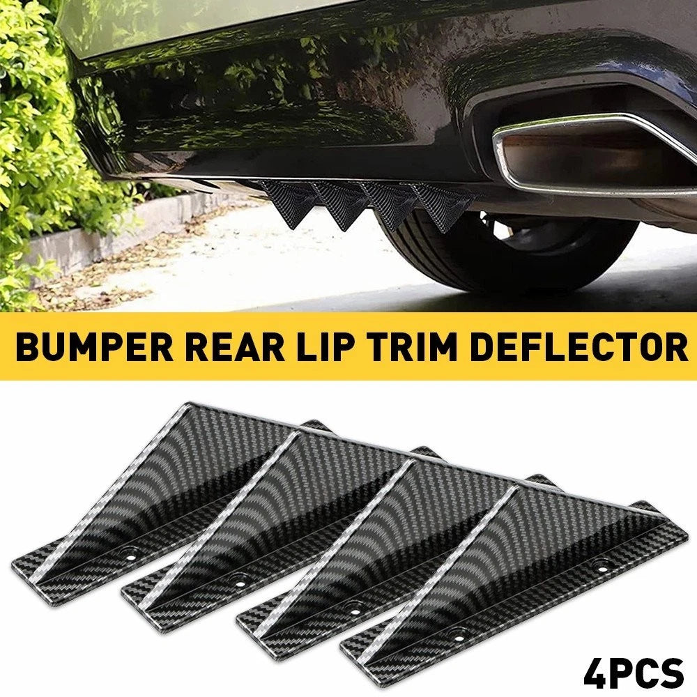4x Car Lip Bumper Rear Diffuser Shark Splitter Accessories Fins Carbon Fiber USA 6B93BC-57