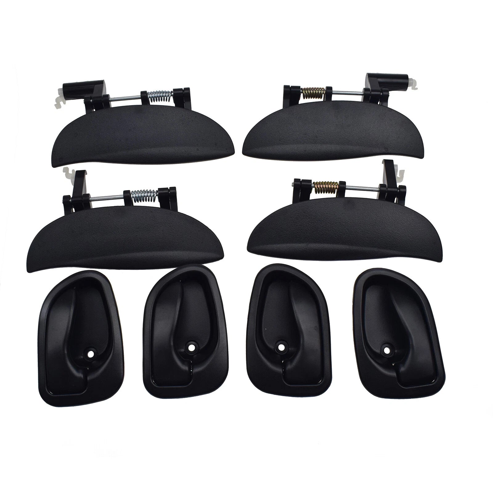 8PCS Inside & Outside Black Door Handles SET For 1997-2005 Hyundai Atos 6B93BC-57