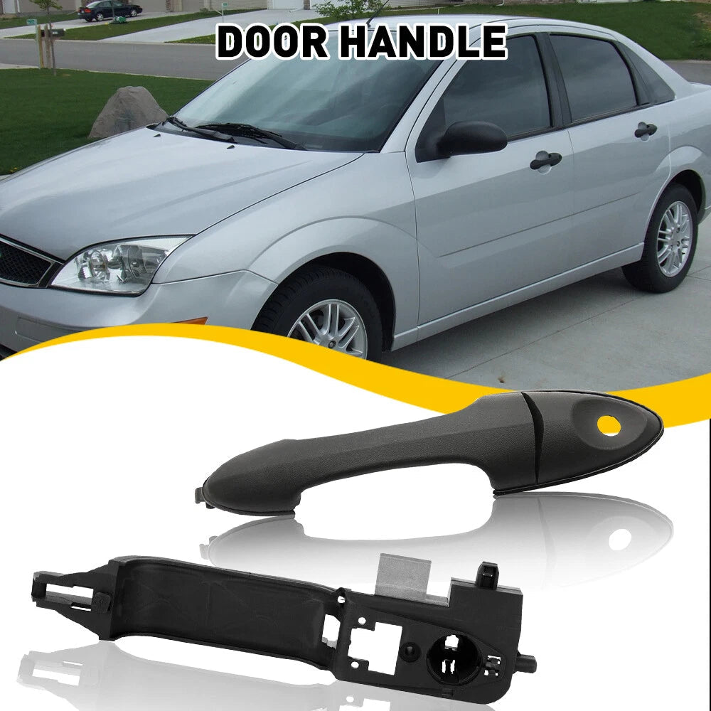 LH Driver Side Exterior Door Handle and Bracket Black for 2000-07 Ford Focus EOA 6B93BC-57