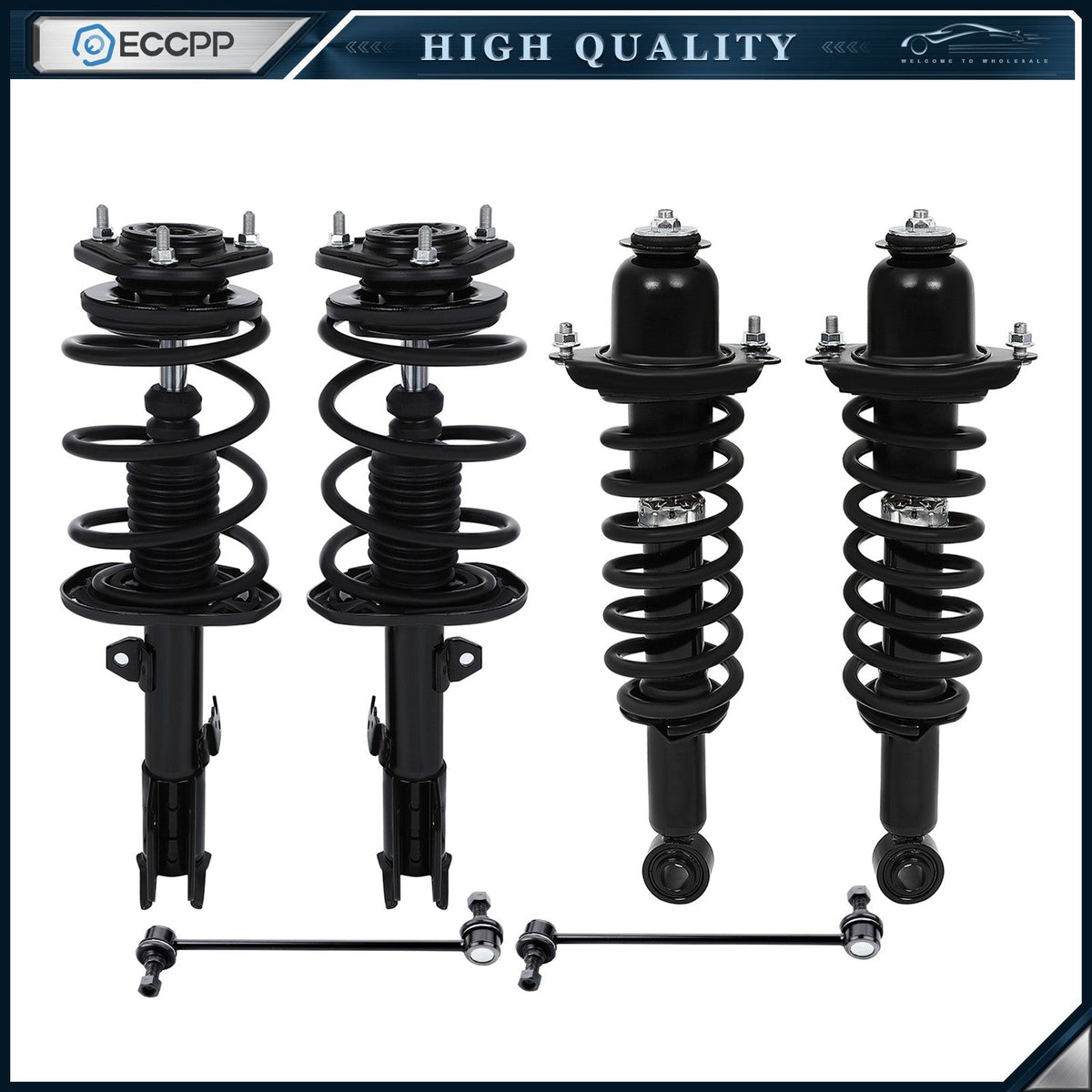 Front Rear Struts Front Sway Bars For Toyota Corolla 2014-2019 w/Coil Spring KOEEP