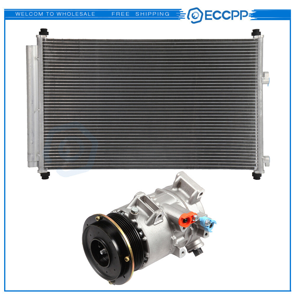 AC Condenser & AC Compressor Cooling Kit For 2006-2008 Toyota RAV4