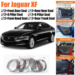 Door Rubber Seal Strips Weather Draft Wind Noise Reduction Kit For Jaguar XF