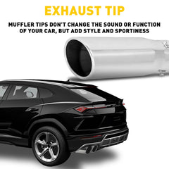 Car Tip Exhaust 2.5'' Inlet 3'' Outlet OD Stainless Steel Muffler Pipe Bolt on 6B93BC-57