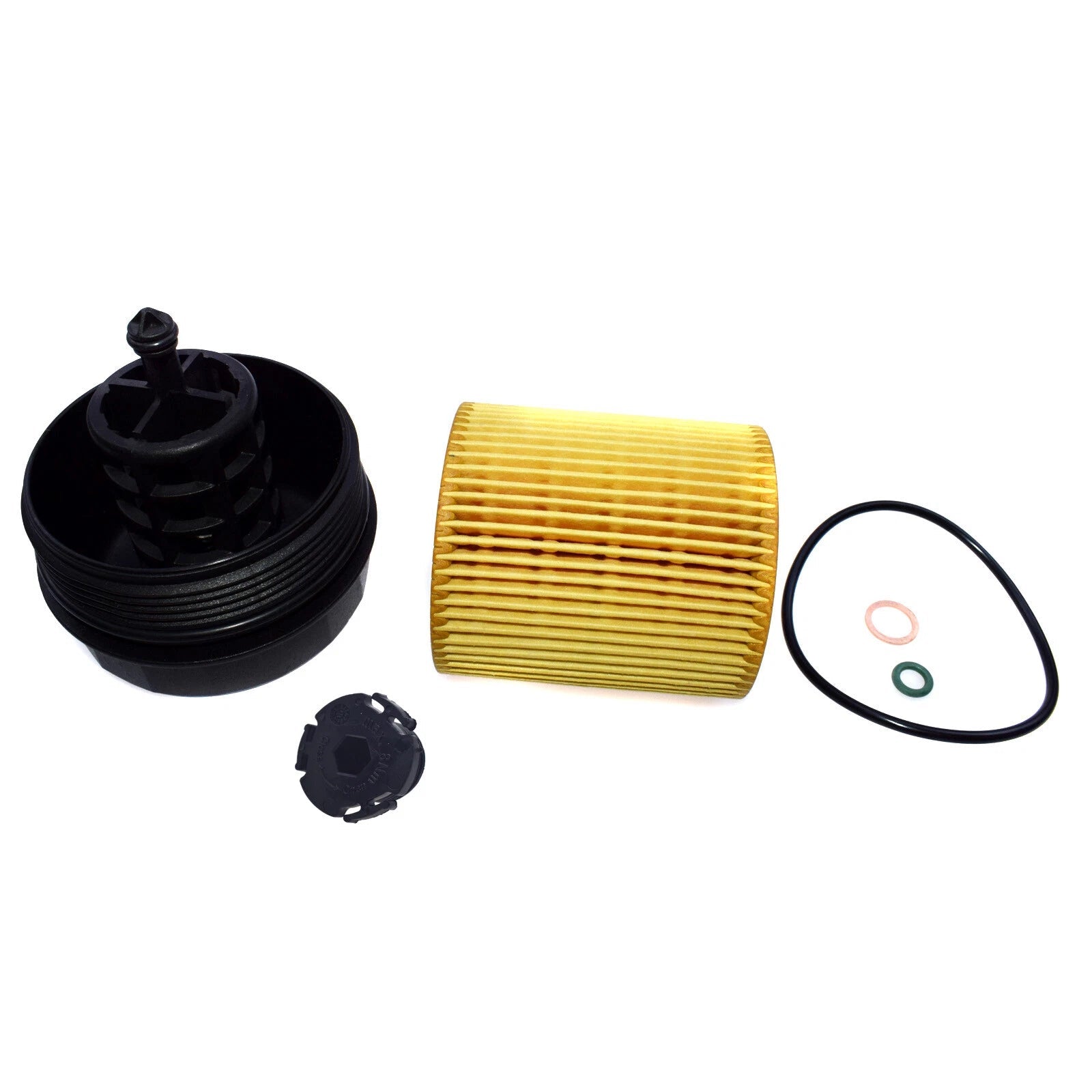 Oil Filter & Housing & Cooler Seal Oil Drain Plug Set for BMW X1 X3 X5 HU816x 6B93BC-57