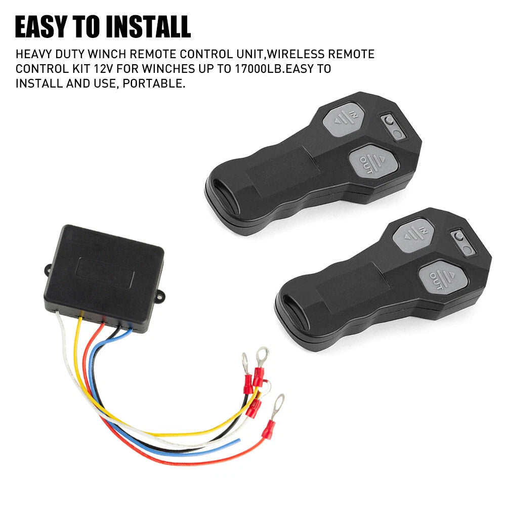 AUXITO Wireless Electric Winch Remote Control Kit 12V Handset 2PCS 150FT 4WD EA AUXITO
