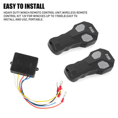 AUXITO Wireless Electric Winch Remote Control Kit 12V Handset 2PCS 150FT 4WD EA AUXITO
