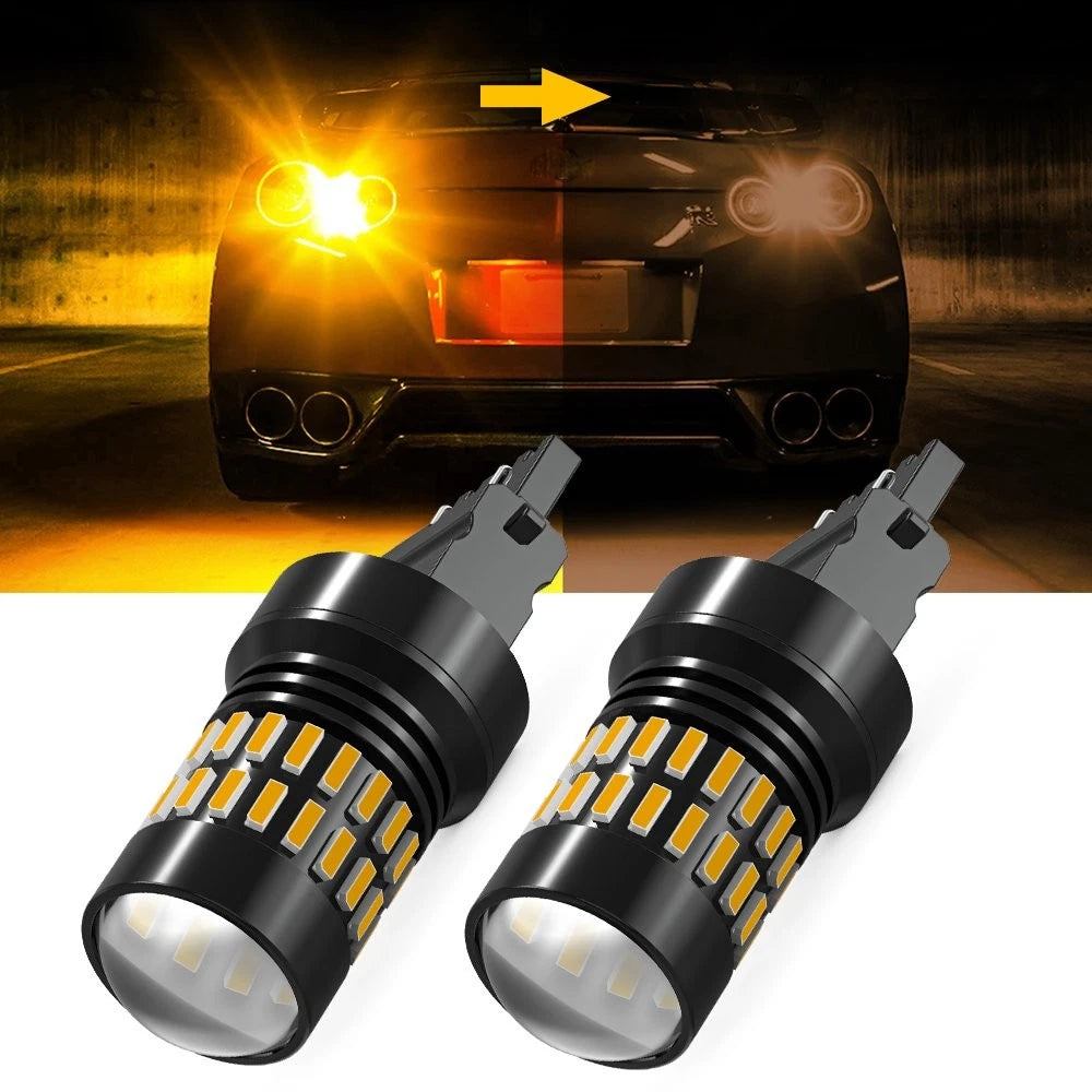 2X AUXITO 3157 3156 AMBER LED TURN SIGNAL LIGHT BULB ERROR FREE ANTI HYPER FLASH AUXITO