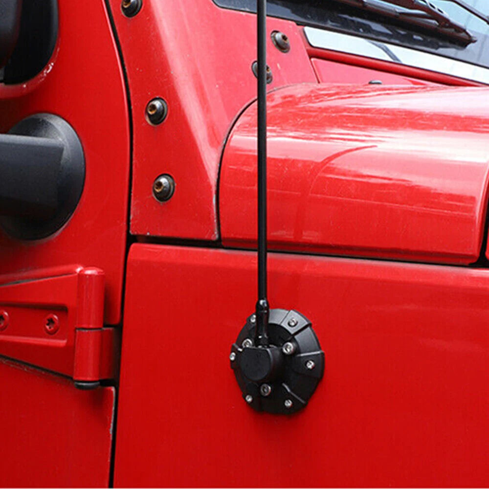 Black Antenna Ornament Bezel Base For 2007-2021 Wrangler JK JL JT Replacement 6B93BC-57