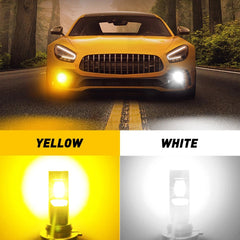 2X Dual Color H8 H11 LED Headlight Fog Light Bulbs White/Amber Driving DRL Lamp 6B93BC-57