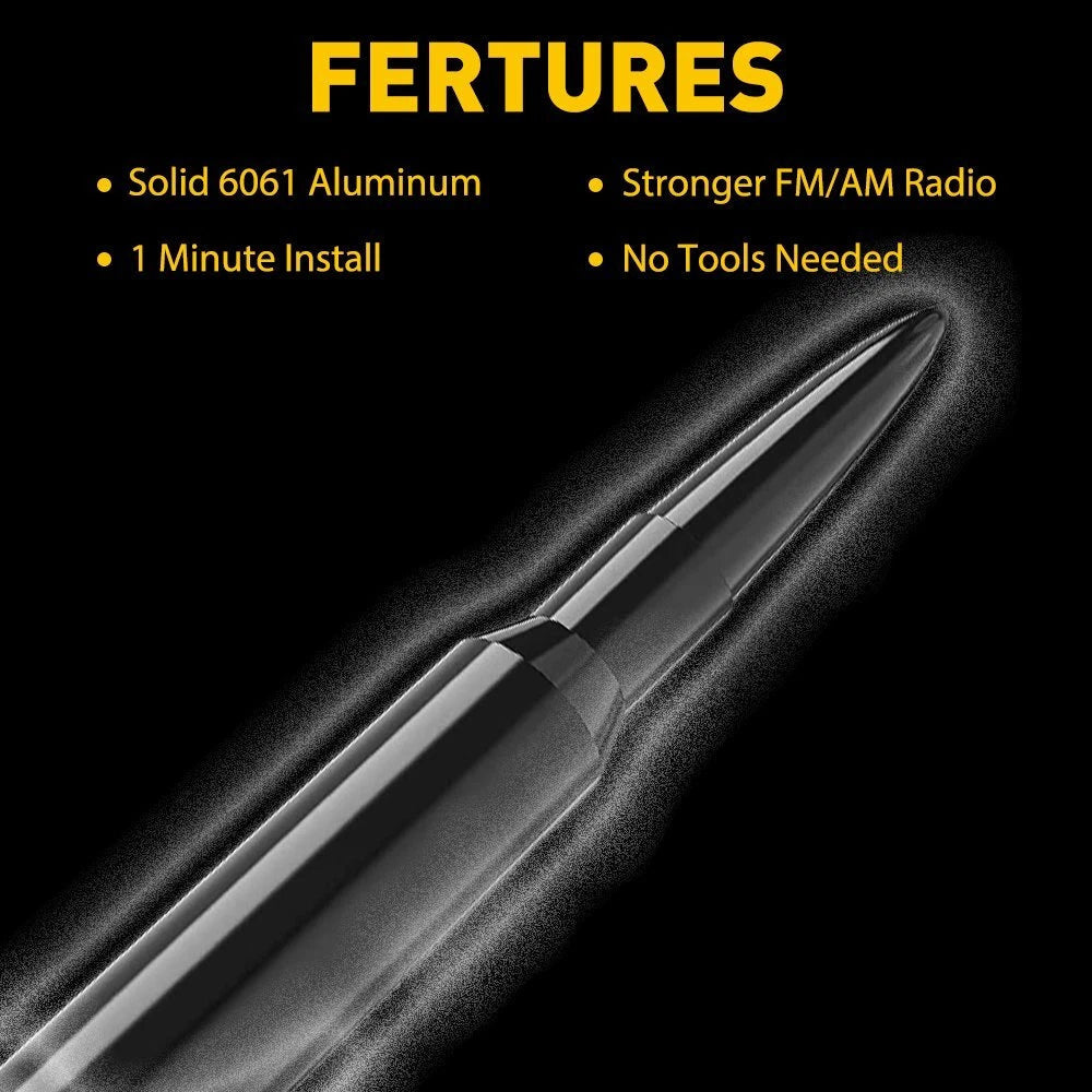 BULLET ANTENNA 50 CAL SHORT BLACK for 2021 Ford F-250 F-350 Super Duty EOA 6B93BC-57