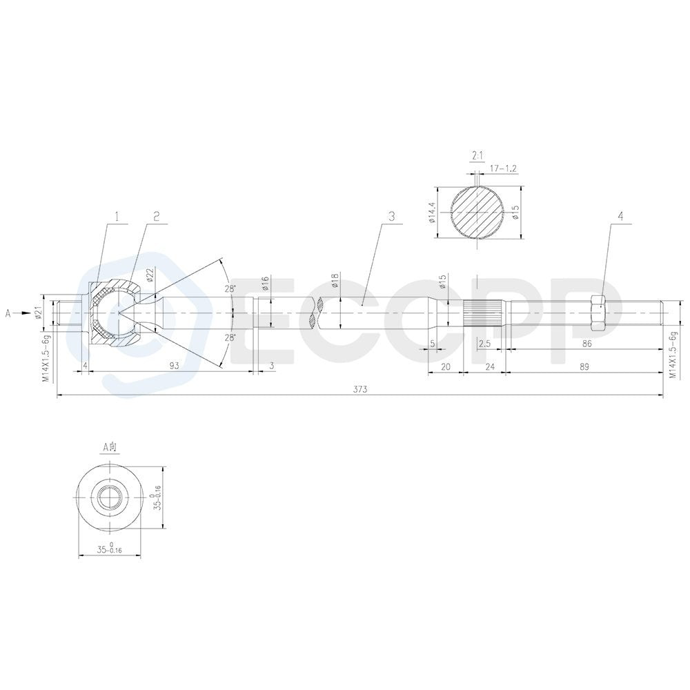ECCPP Steering Parts Inner + Outer Tie Rod End Fits Chrysler Dodge Volkswagen ECCPP