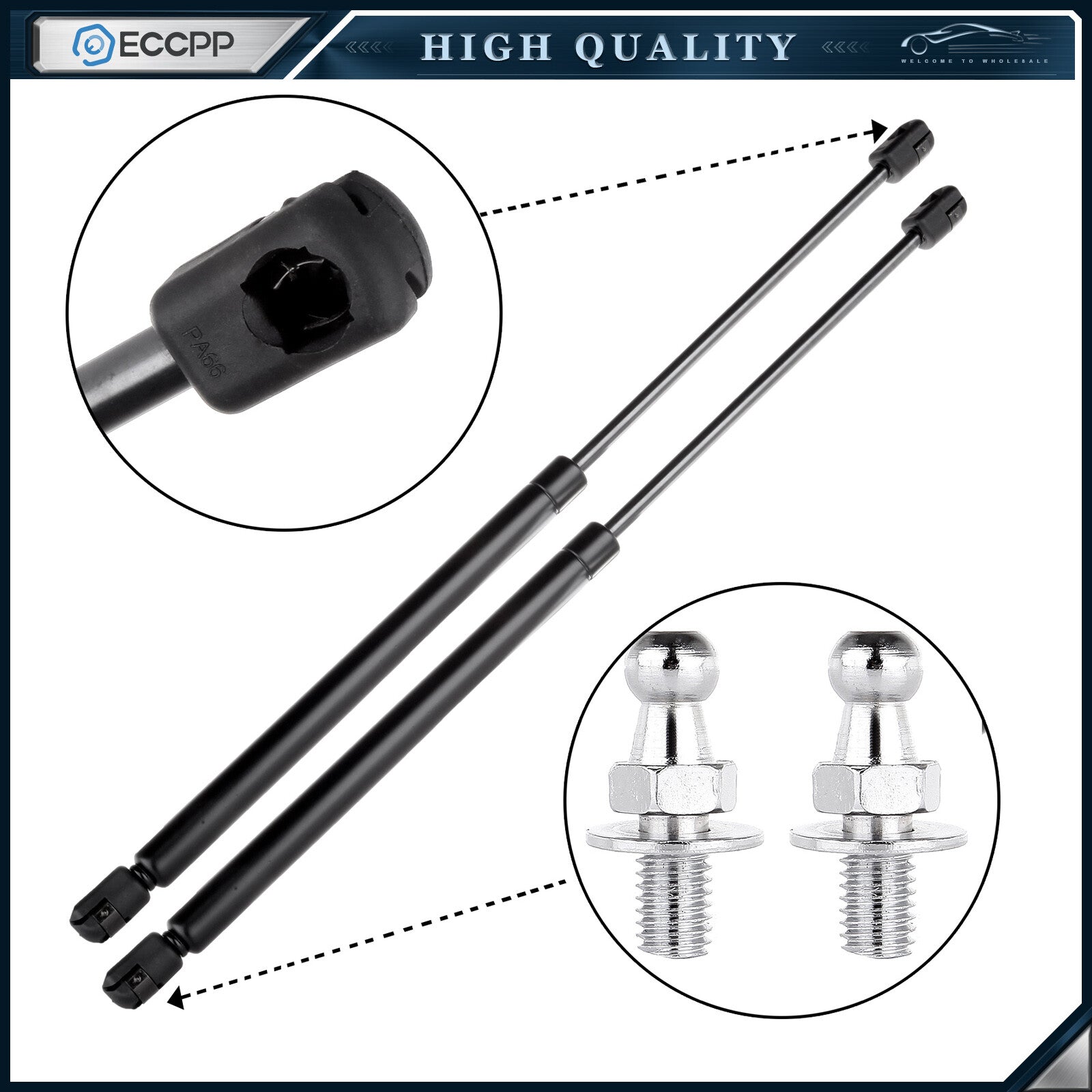 ECCPP 2x Front Hood Lift Supports Struts Springs For Dodge Ram 2002-2010 4364 ECCPP