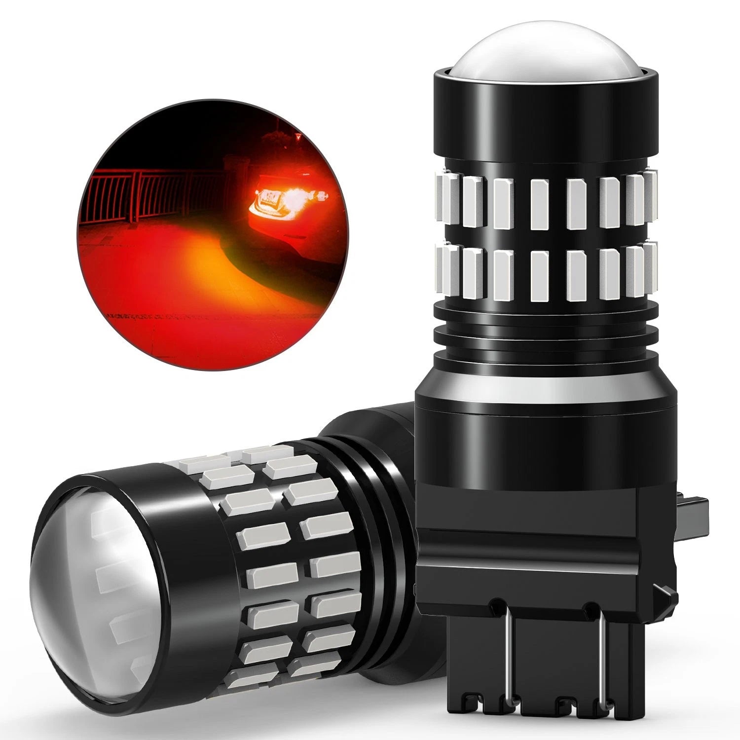 2-10x AUXITO 3157 Red LED Strobe Flashing Blinking Brake Tail Light Parking Bulb AUXITO