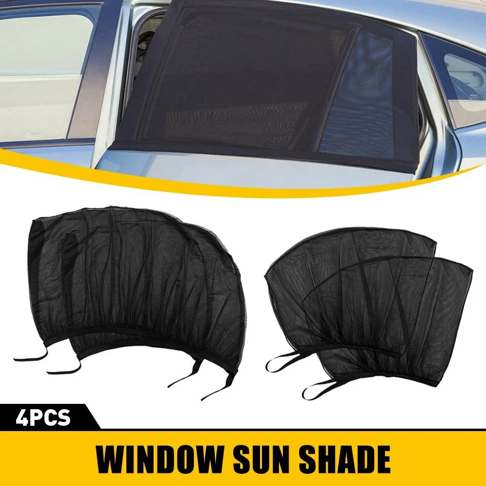4PCS Sun Front Shade  Rear Mesh Window screen Cover Sunshade Protector For Car 6B93BC-57