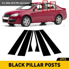 Door Trim Pillar Posts For 2006-2010 VW Jetta Sedan Gloss Black Cover Trims EOA 6B93BC-57
