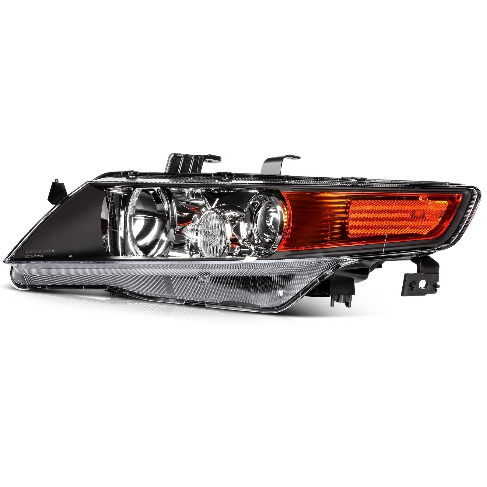 ECCPP Headlights Assembly For Acura TSX Base 2.4L 2004-2008 Pair Kit Black Amber 6B93BC-57