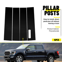For 2015-2021 Ford F-150 Gloss Black Door Side Window Pillar Posts Cover Trims A 6B93BC-57