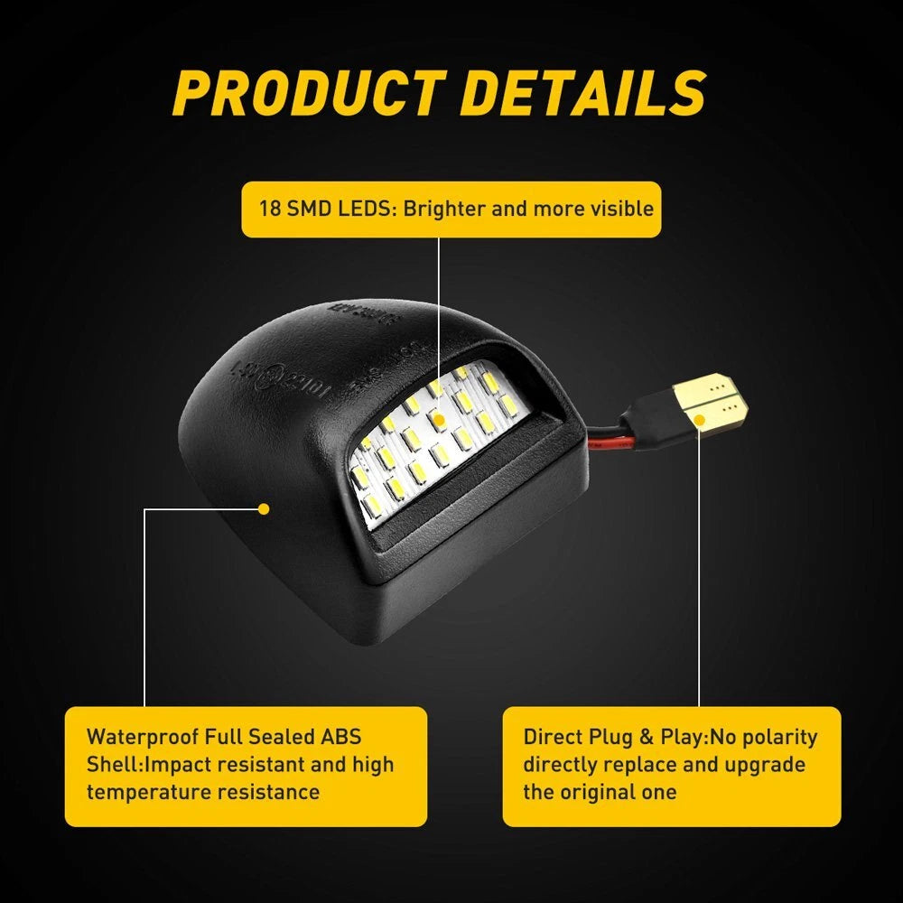 Rear License Plate LED Light Fit Chevrolet Silverado GMC Sierra 1500 2500 99-14 6B93BC-57