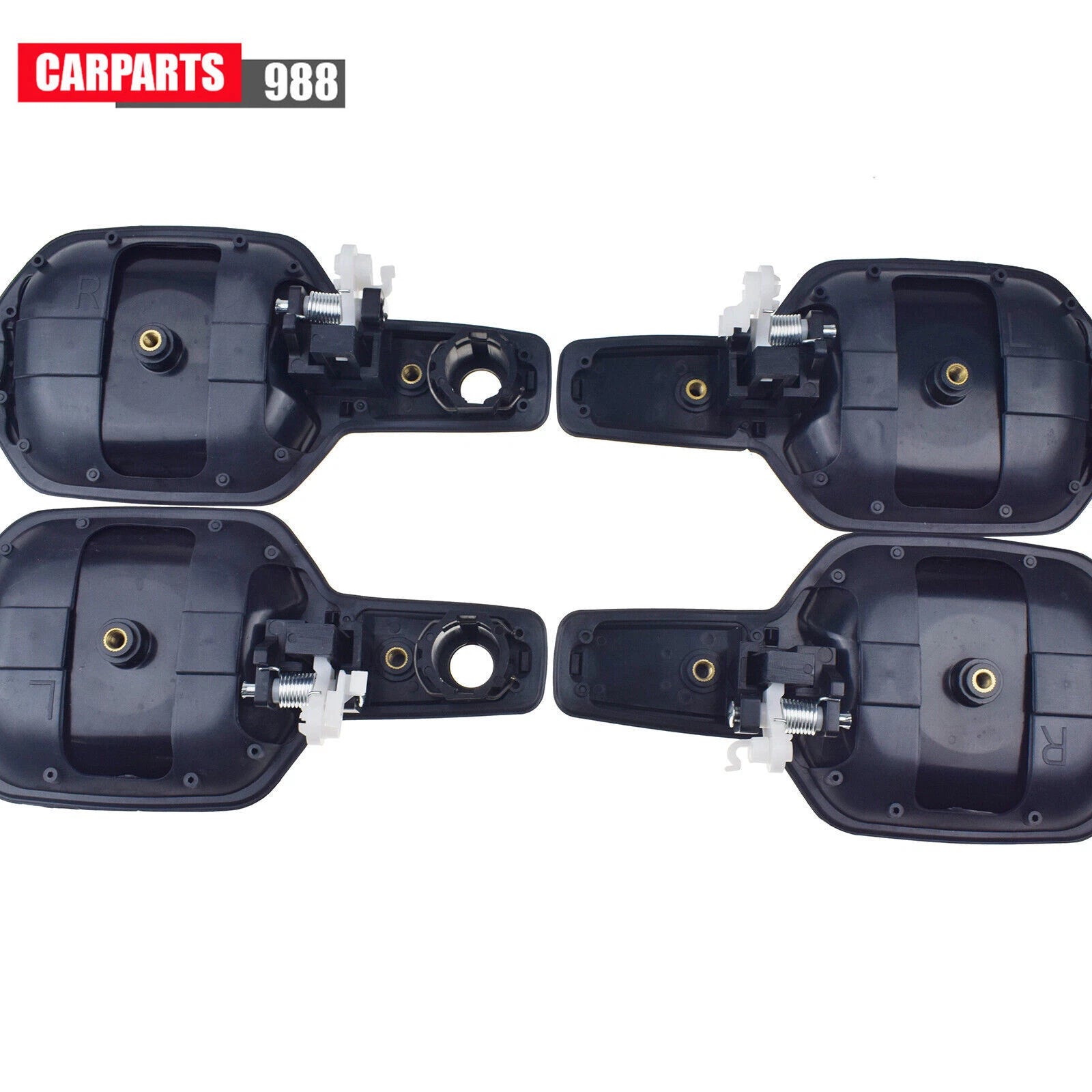 Front Rear Outside Door Handle Black & Chrome for 2001-2006 Mitsubishi Montero 6B93BC-57