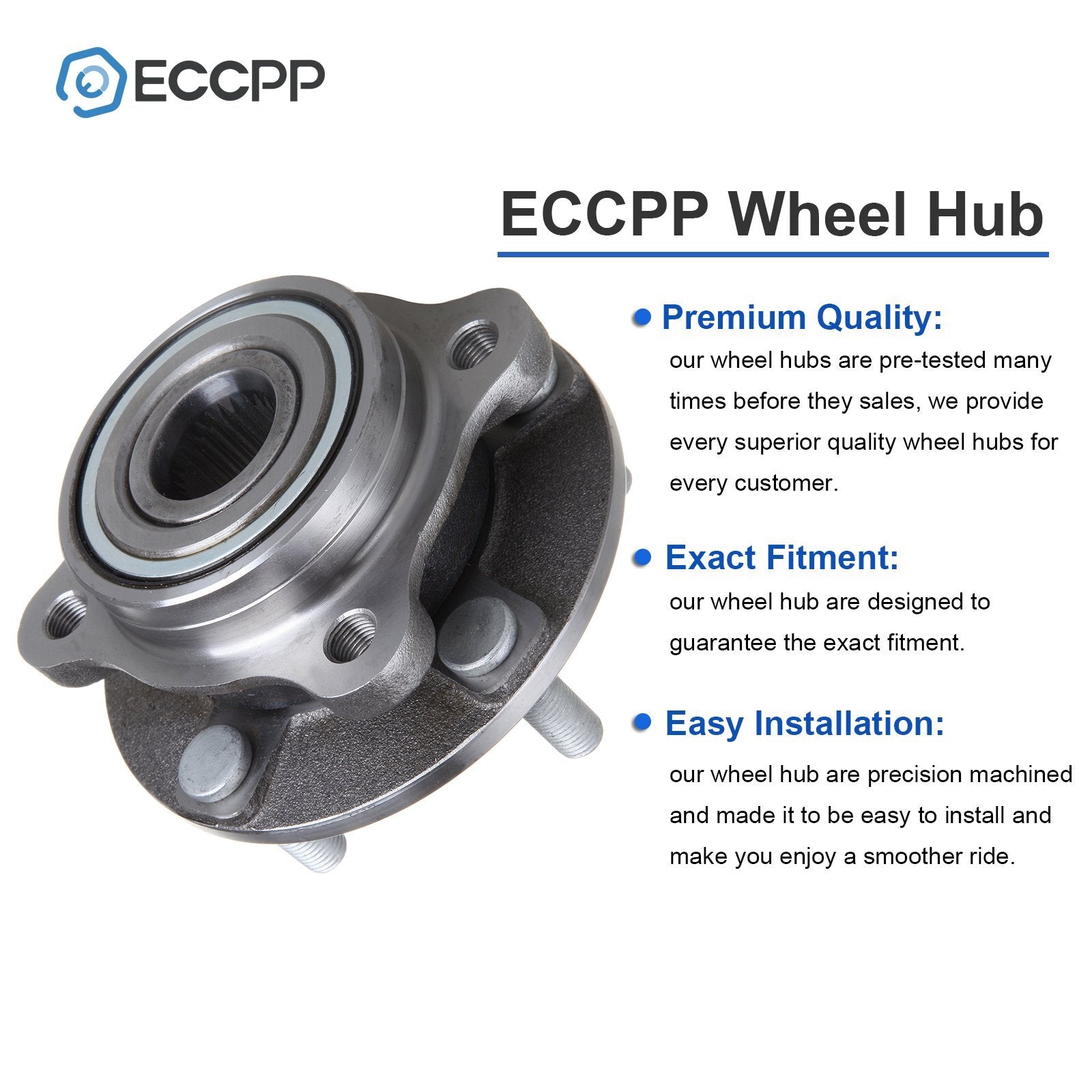 2Pcs Wheel Hub Bearings Front AWD For Mitsubishi 3000GT Lancer Evolution NON-ABS MITSUBISHI