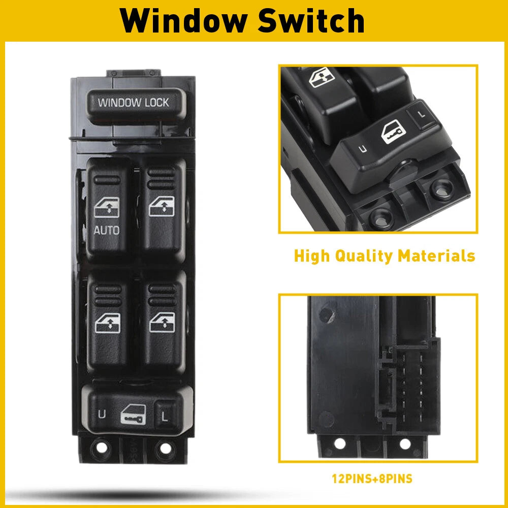 Front Left Window Switch For 2000-02 Chevrolet Silverado Tahoe 2500 HD GMC Yukon 6B93BC-57