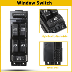 Front Left Window Switch For 2000-02 Chevrolet Silverado Tahoe 2500 HD GMC Yukon 6B93BC-57
