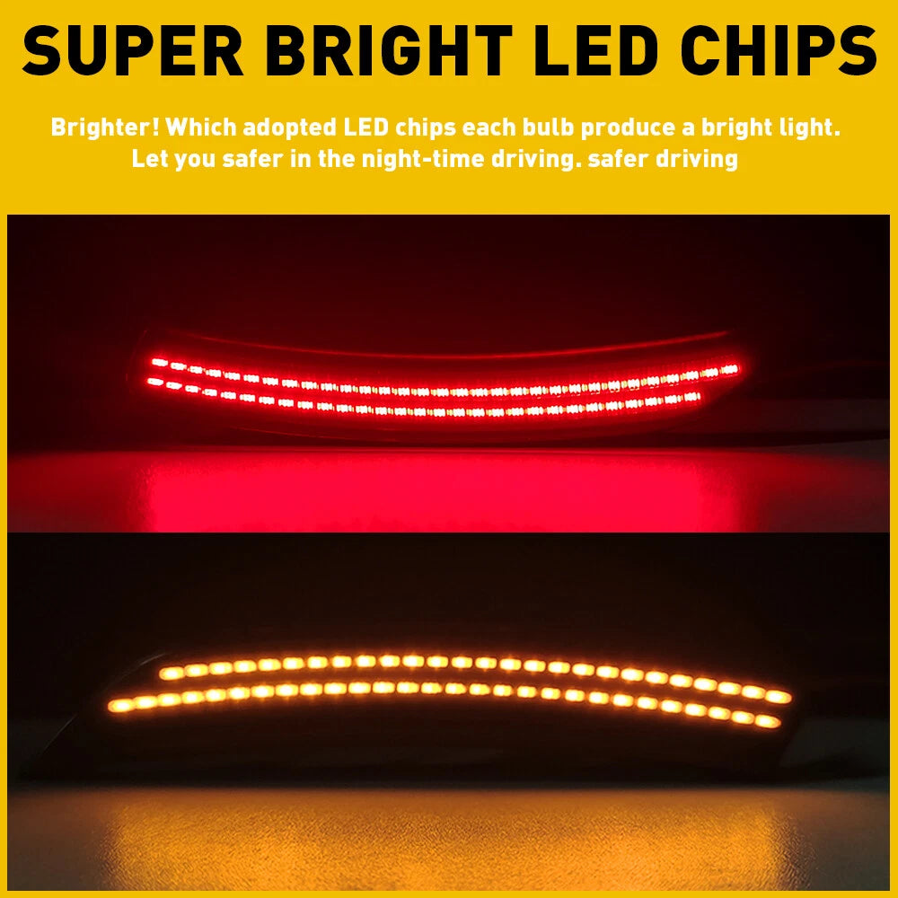For 2015-2017 Chrysler 200 Front LED Rear Bumper Side Marker Lights Smoked 4PCS 6B93BC-57