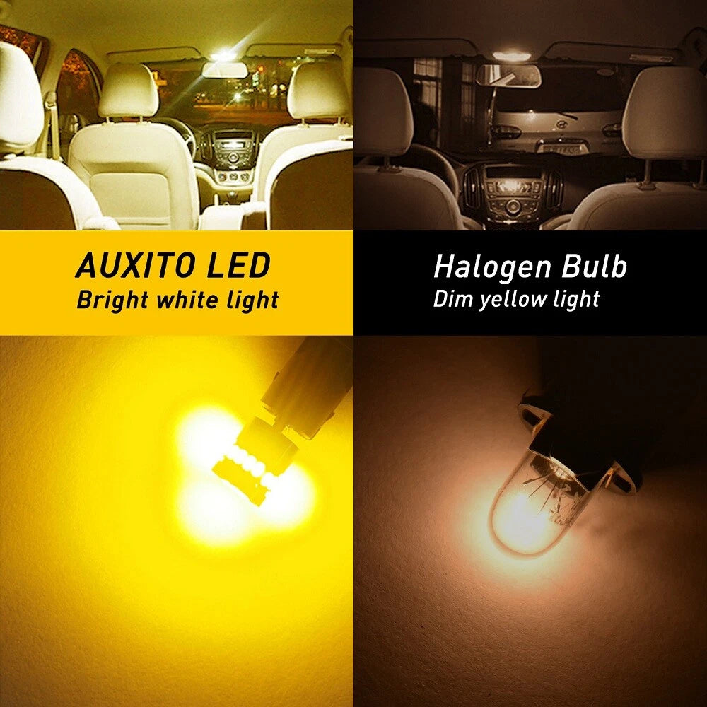 AUXITO Canbus LED Side marker Light Bulbs 168 192 2825 2821 T10 3000K Amber EOA AUXITO