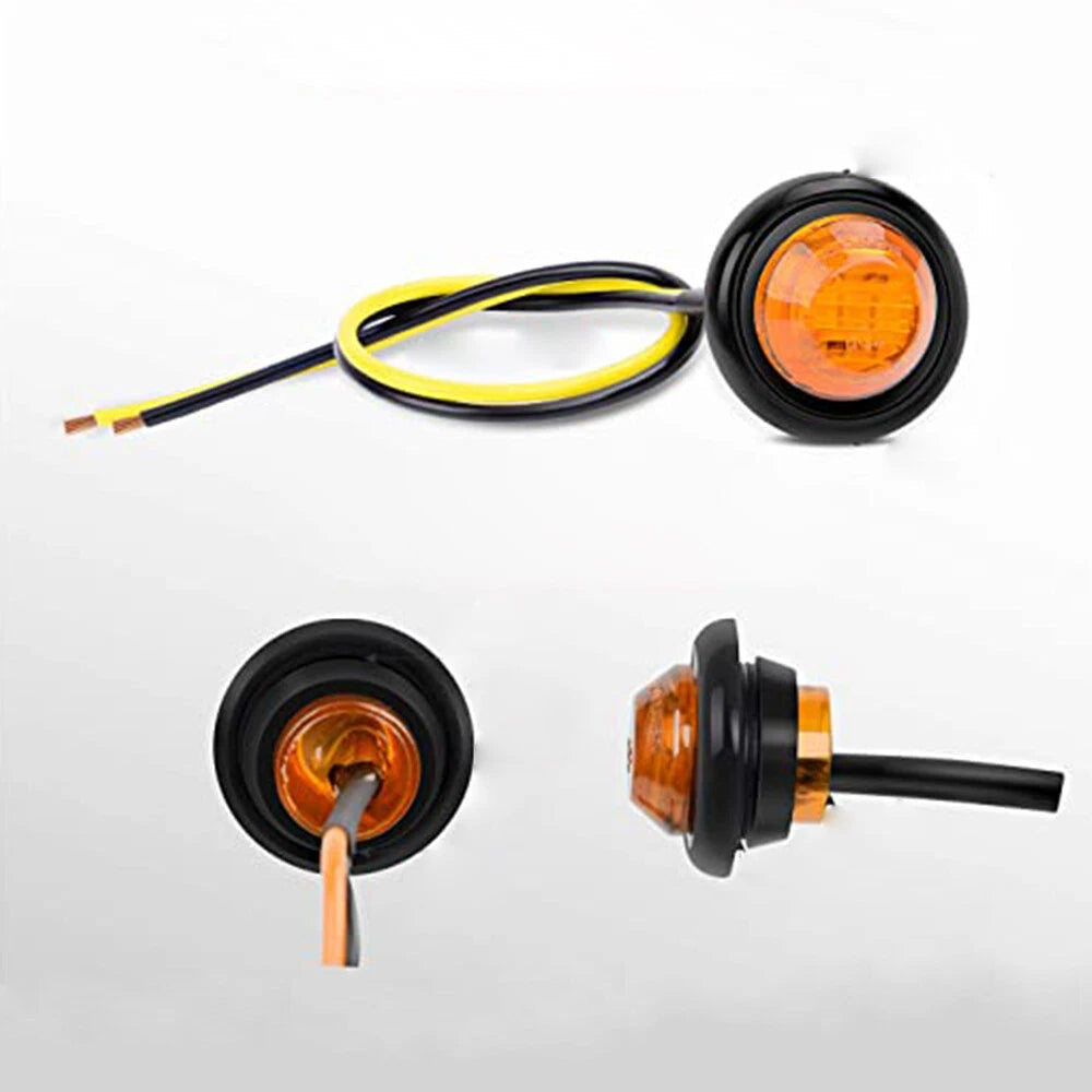 10/50X 3/4" Round LED Bullet Clearance Side Marker Lights For Truck Trailer RV A 6B93BC-57