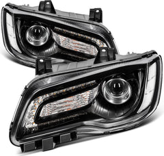 ECCPP Halogen Headlights Assembly For Chrysler 300 2015-2023 Pair Kit Black 6B93BC-57
