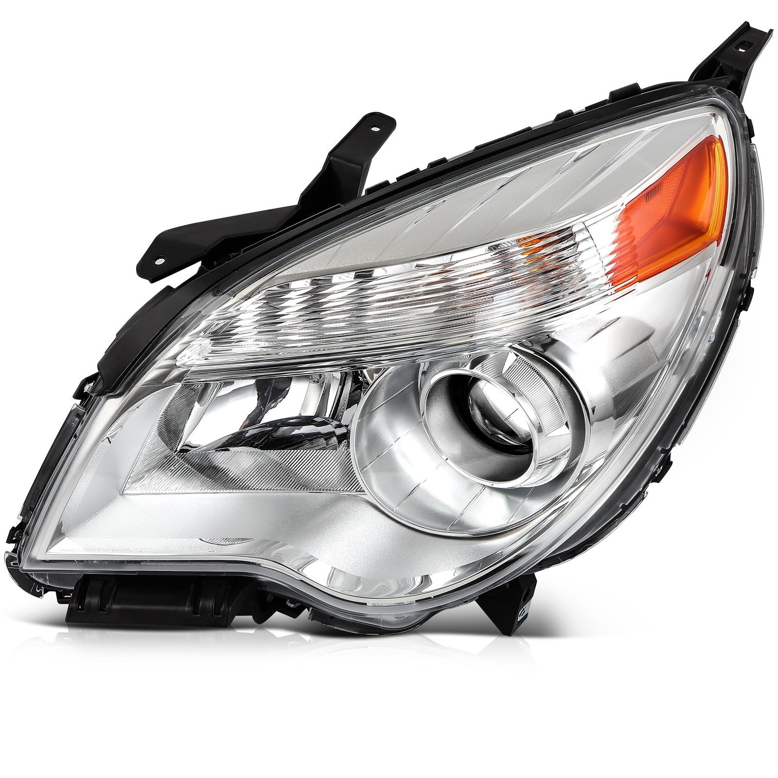Pair Halogon Headlights Assembly For 2010-2015 Chevrolet Equinox Chrome Amber 6B93BC-57